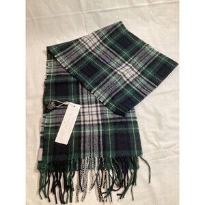 Fraas Signature 100% Wool Scarf Plaid Fringe The Scarf Company New With Tags